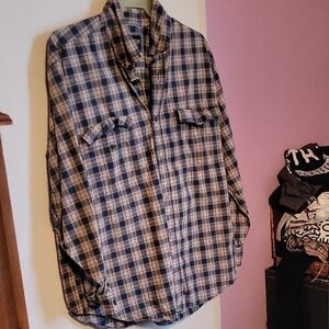 Plaid Button-Up Shirt